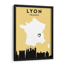 Lyon, Francia - Mapas de amor de la ciudad 43 - Emiliano Deificus | Cuadro decorativo de Canvas Lab