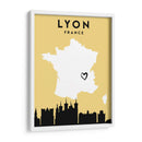 Lyon, Francia - Mapas de amor de la ciudad 43 - Emiliano Deificus | Cuadro decorativo de Canvas Lab