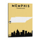 Memphis, Tennessee - Mapas de amor de la ciudad 51 - Emiliano Deificus | Cuadro decorativo de Canvas Lab