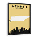 Memphis, Tennessee - Mapas de amor de la ciudad 51 - Emiliano Deificus | Cuadro decorativo de Canvas Lab