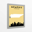 Memphis, Tennessee - Mapas de amor de la ciudad 51 - Emiliano Deificus | Cuadro decorativo de Canvas Lab