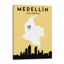 Medellín, Colombia - Mapas de amor de la ciudad 49 - Emiliano Deificus | Cuadro decorativo de Canvas Lab