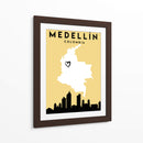 Medellín, Colombia - Mapas de amor de la ciudad 49 - Emiliano Deificus | Cuadro decorativo de Canvas Lab