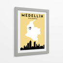 Medellín, Colombia - Mapas de amor de la ciudad 49 - Emiliano Deificus | Cuadro decorativo de Canvas Lab