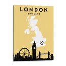 Londres, Inglaterra - Mapas de amor de la ciudad 41 - Emiliano Deificus | Cuadro decorativo de Canvas Lab