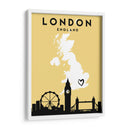 Londres, Inglaterra - Mapas de amor de la ciudad 41 - Emiliano Deificus | Cuadro decorativo de Canvas Lab