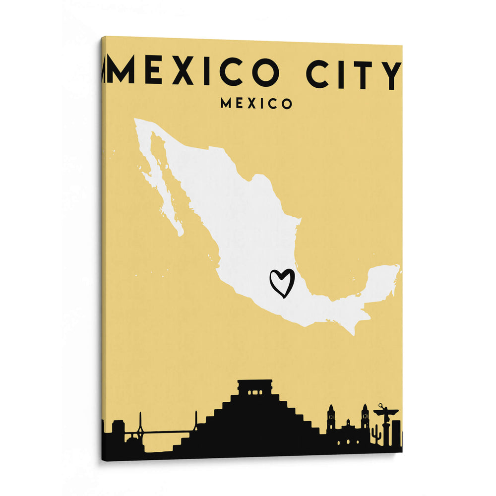Ciudad de México, México - Mapas de amor de la ciudad 52 - Emiliano Deificus | Cuadro decorativo de Canvas Lab