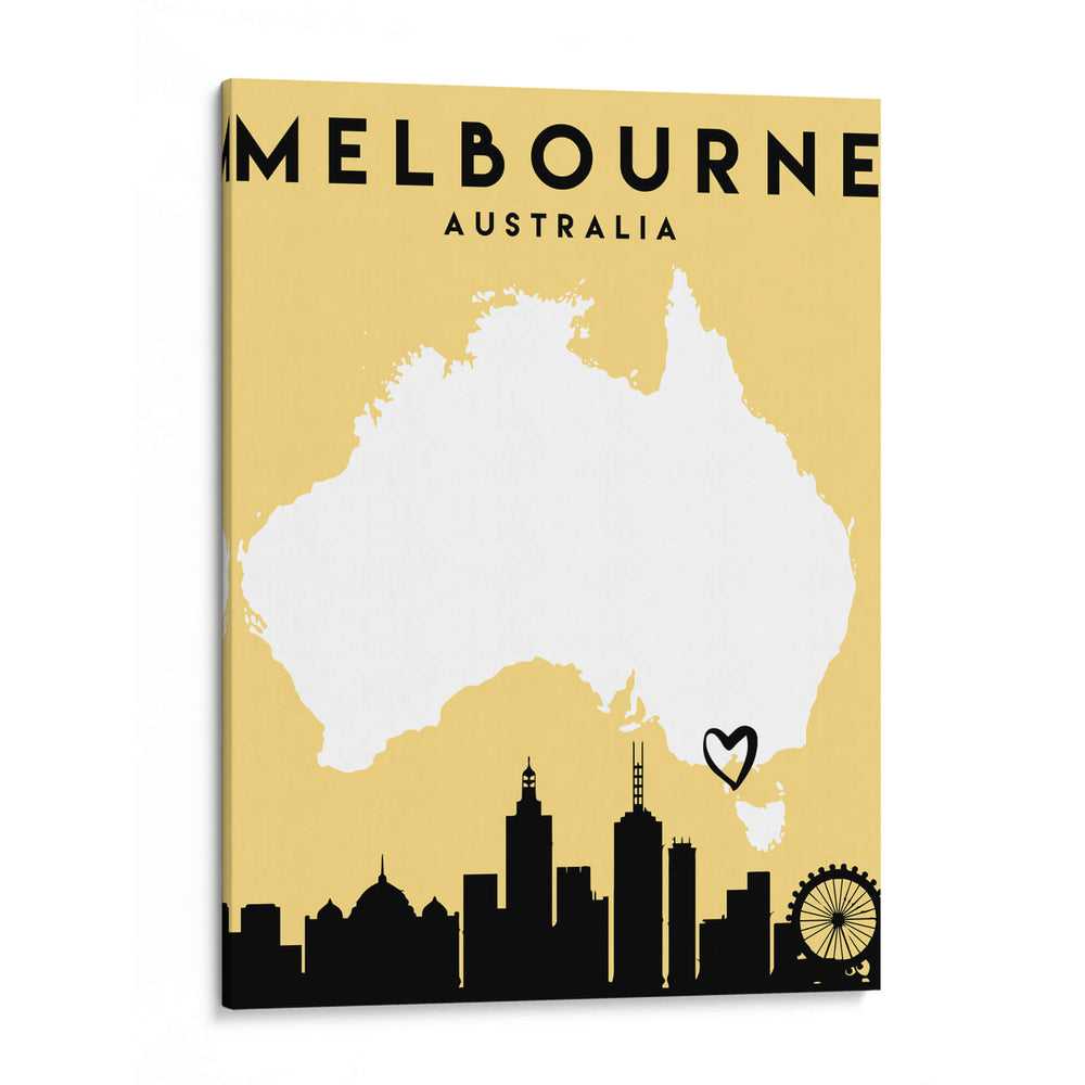 Melbourne, Australia - Mapas de amor de la ciudad 50 - Emiliano Deificus | Cuadro decorativo de Canvas Lab