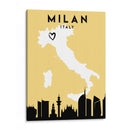 Milan, Italia - Mapas de amor de la ciudad 54 - Emiliano Deificus | Cuadro decorativo de Canvas Lab