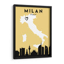 Milan, Italia - Mapas de amor de la ciudad 54 - Emiliano Deificus | Cuadro decorativo de Canvas Lab