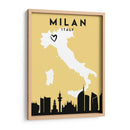 Milan, Italia - Mapas de amor de la ciudad 54 - Emiliano Deificus | Cuadro decorativo de Canvas Lab