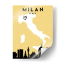 Milan, Italia - Mapas de amor de la ciudad 54 - Emiliano Deificus | Cuadro decorativo de Canvas Lab