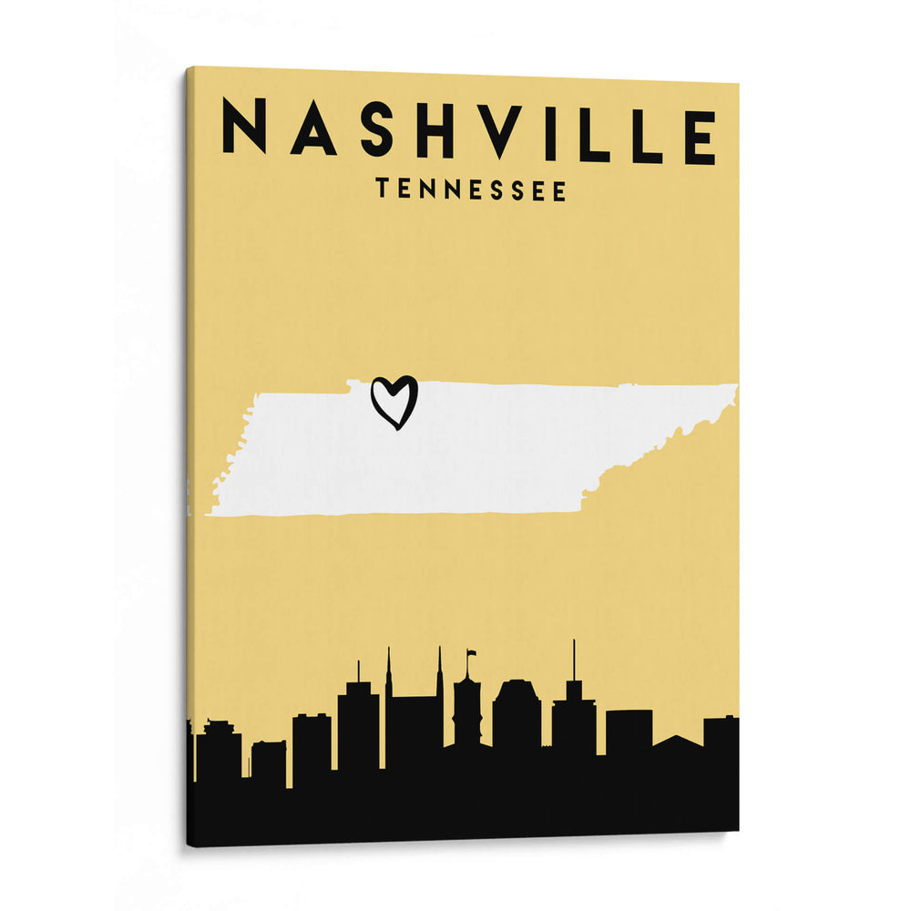 Nashville, Tennessee - Mapas de amor de la ciudad 58 - Emiliano Deificus | Cuadro decorativo de Canvas Lab