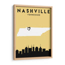 Nashville, Tennessee - Mapas de amor de la ciudad 58 - Emiliano Deificus | Cuadro decorativo de Canvas Lab
