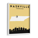 Nashville, Tennessee - Mapas de amor de la ciudad 58 - Emiliano Deificus | Cuadro decorativo de Canvas Lab