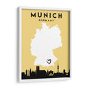 Munich, Alemania - Mapas de amor de la ciudad 57 - Emiliano Deificus | Cuadro decorativo de Canvas Lab