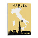 Nápoles, Italia - Mapas de amor de la ciudad 59 - Emiliano Deificus | Cuadro decorativo de Canvas Lab