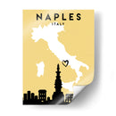 Nápoles, Italia - Mapas de amor de la ciudad 59 - Emiliano Deificus | Cuadro decorativo de Canvas Lab