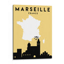 Marsella, Francia - Mapas de amor de la ciudad 48 - Emiliano Deificus | Cuadro decorativo de Canvas Lab