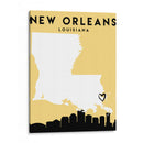 Nueva Orleans, Louisiana - Mapas de amor de la ciudad 60 - Emiliano Deificus | Cuadro decorativo de Canvas Lab