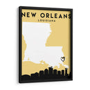Nueva Orleans, Louisiana - Mapas de amor de la ciudad 60 - Emiliano Deificus | Cuadro decorativo de Canvas Lab