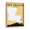 Nueva Orleans, Louisiana - Mapas de amor de la ciudad 60 - Emiliano Deificus | Cuadro decorativo de Canvas Lab