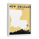 Nueva Orleans, Louisiana - Mapas de amor de la ciudad 60 - Emiliano Deificus | Cuadro decorativo de Canvas Lab