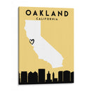 Oakland, California - Mapas de amor de la ciudad 62 - Emiliano Deificus | Cuadro decorativo de Canvas Lab