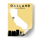 Oakland, California - Mapas de amor de la ciudad 62 - Emiliano Deificus | Cuadro decorativo de Canvas Lab