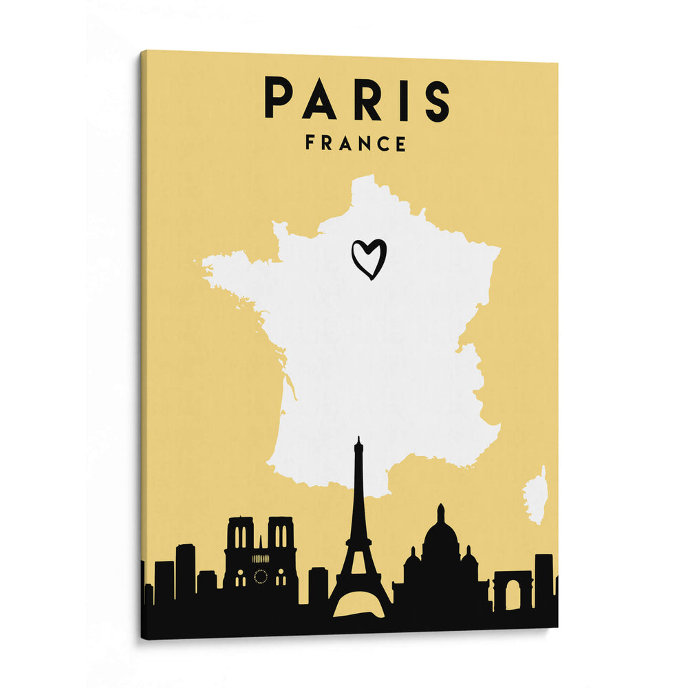 Paris, Francia - Mapas de amor de la ciudad 64 - Emiliano Deificus | Cuadro decorativo de Canvas Lab
