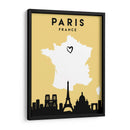 Paris, Francia - Mapas de amor de la ciudad 64 - Emiliano Deificus | Cuadro decorativo de Canvas Lab