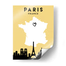 Paris, Francia - Mapas de amor de la ciudad 64 - Emiliano Deificus | Cuadro decorativo de Canvas Lab