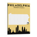 Philadelphia, Pennsylvania - Mapas de amor de la ciudad 65 - Emiliano Deificus | Cuadro decorativo de Canvas Lab