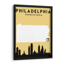 Philadelphia, Pennsylvania - Mapas de amor de la ciudad 65 - Emiliano Deificus | Cuadro decorativo de Canvas Lab