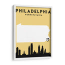 Philadelphia, Pennsylvania - Mapas de amor de la ciudad 65 - Emiliano Deificus | Cuadro decorativo de Canvas Lab