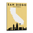 San Diego, California - Mapas de amor de la ciudad 74 - Emiliano Deificus | Cuadro decorativo de Canvas Lab