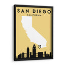 San Diego, California - Mapas de amor de la ciudad 74 - Emiliano Deificus | Cuadro decorativo de Canvas Lab