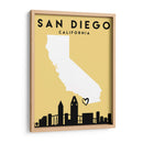 San Diego, California - Mapas de amor de la ciudad 74 - Emiliano Deificus | Cuadro decorativo de Canvas Lab