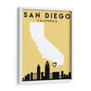 San Diego, California - Mapas de amor de la ciudad 74 - Emiliano Deificus | Cuadro decorativo de Canvas Lab
