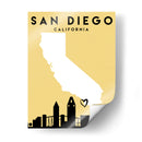 San Diego, California - Mapas de amor de la ciudad 74 - Emiliano Deificus | Cuadro decorativo de Canvas Lab