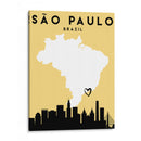 Sao Paulo, Brasil - Mapas de amor de la ciudad 77 - Emiliano Deificus | Cuadro decorativo de Canvas Lab