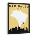 Sao Paulo, Brasil - Mapas de amor de la ciudad 77 - Emiliano Deificus | Cuadro decorativo de Canvas Lab