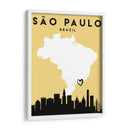 Sao Paulo, Brasil - Mapas de amor de la ciudad 77 - Emiliano Deificus | Cuadro decorativo de Canvas Lab