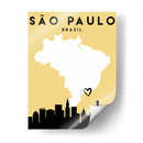 Sao Paulo, Brasil - Mapas de amor de la ciudad 77 - Emiliano Deificus | Cuadro decorativo de Canvas Lab