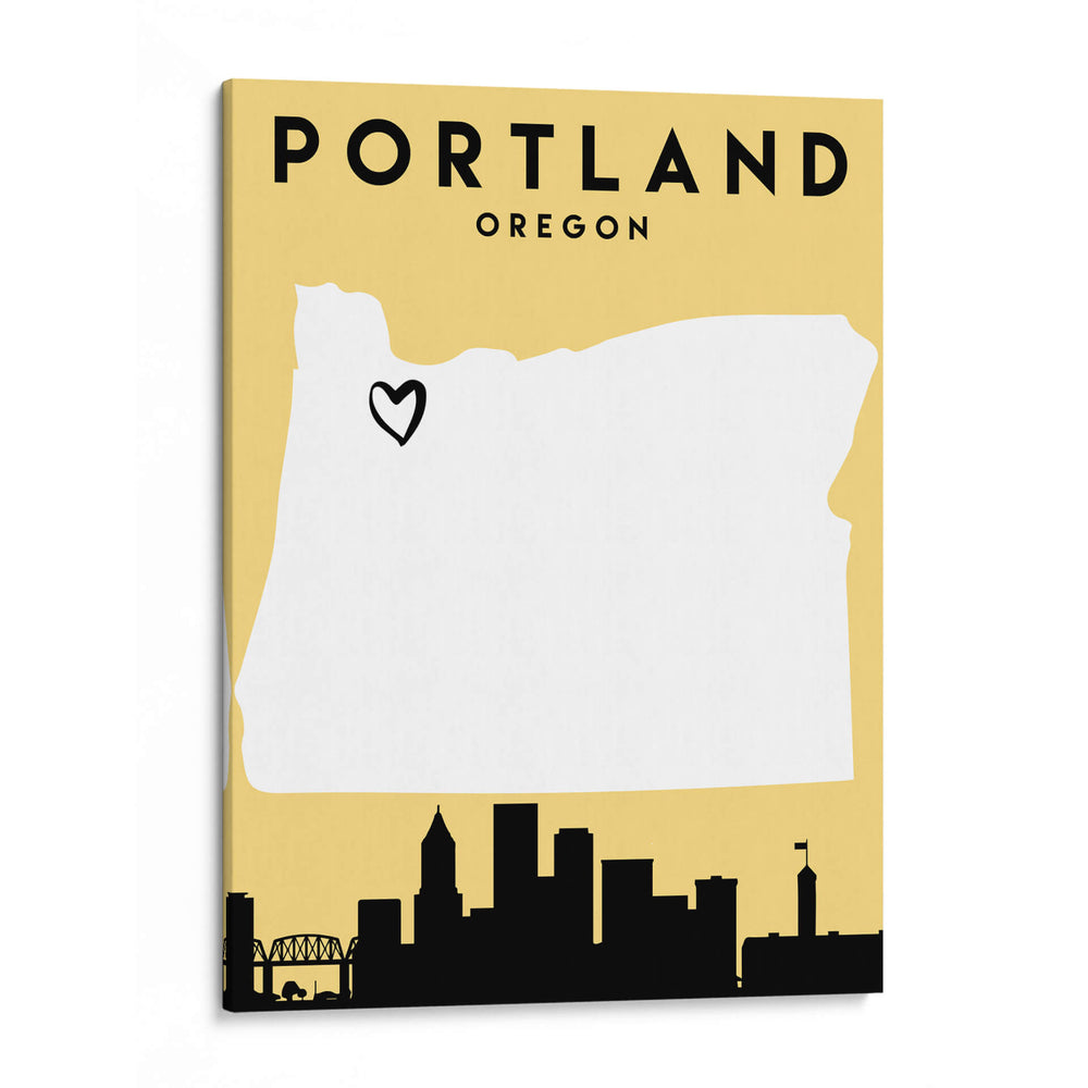 Portland, Oregon - Mapas de amor de la ciudad 68 - Emiliano Deificus | Cuadro decorativo de Canvas Lab