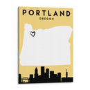Portland, Oregon - Mapas de amor de la ciudad 68 - Emiliano Deificus | Cuadro decorativo de Canvas Lab