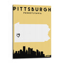 Pittsburgh, Pennsylvania - Mapas de amor de la ciudad 67 - Emiliano Deificus | Cuadro decorativo de Canvas Lab