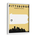Pittsburgh, Pennsylvania - Mapas de amor de la ciudad 67 - Emiliano Deificus | Cuadro decorativo de Canvas Lab