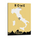 Roma, Italia - Mapas de amor de la ciudad 72 - Emiliano Deificus | Cuadro decorativo de Canvas Lab