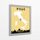 Roma, Italia - Mapas de amor de la ciudad 72 - Emiliano Deificus | Cuadro decorativo de Canvas Lab